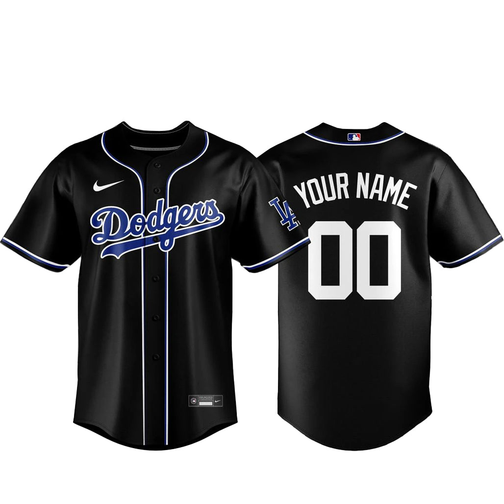 Custom Name and Number Los Angeles Dodgers Blackout Built For The Night 2026 Baseball Jersey