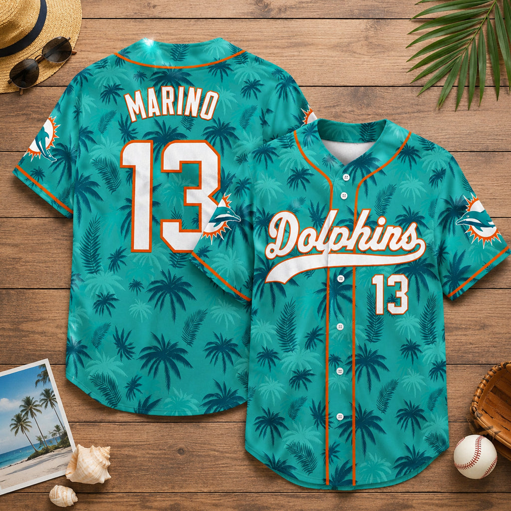 Custom Name and Number Miami Dolphins Miami Vice City 2026 Baseball Jersey for Football Fans