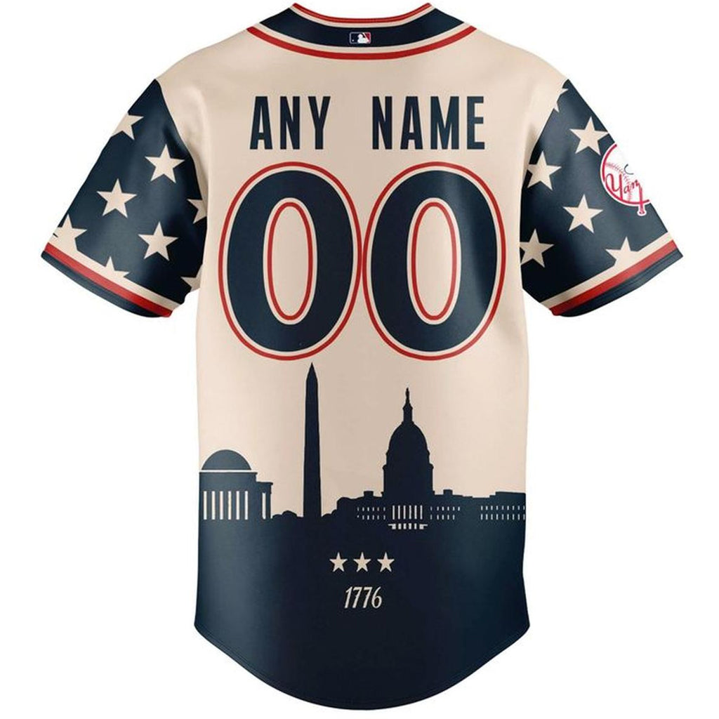 Custom Name and Number New York Yankees 2026 Independence Day America 250 Birthday Baseball Jersey for Baseball Fans
