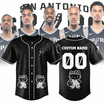 Custom Name and Number San Antonio Spurs Hello Kitty Night 2026 Baseball Jersey