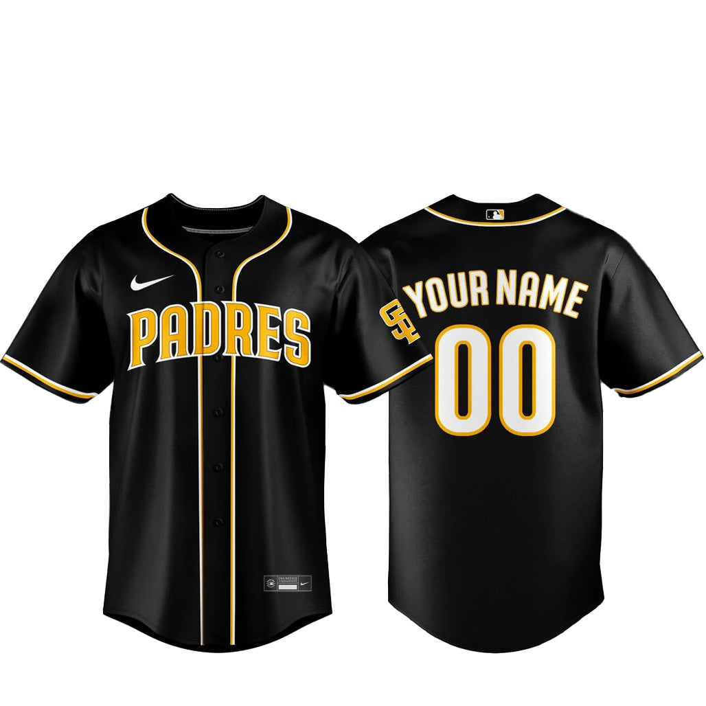 Custom Name and Number San Diego Padres Blackout Built For The Night 2026 Baseball Jersey