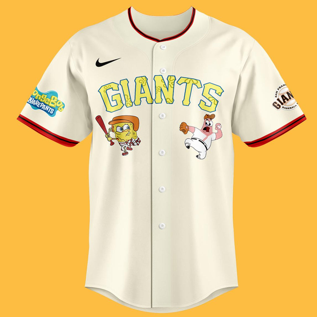 Custom Name and Number San Francisco Giants x SpongeBob SquarePants Night 2026 Baseball Jersey for Baseball and Animation Fans