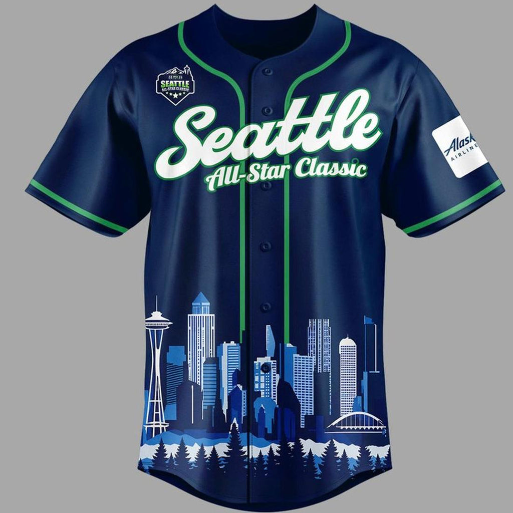 Custom Name and Number Seattle Seahawks x All Star Classic 2026 Navy Baseball Jersey for Football Fans