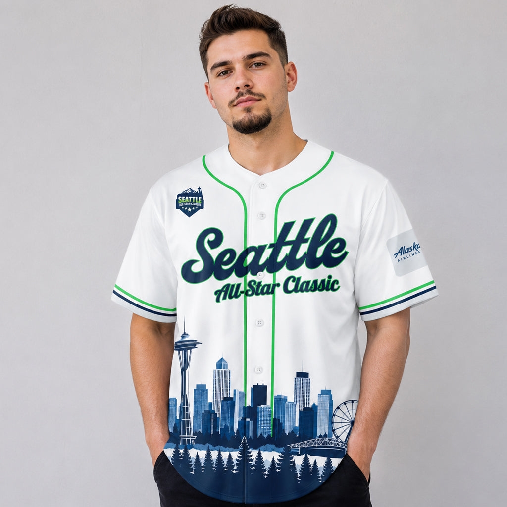 Custom Name and Number Seattle Seahawks x All Star Classic 2026 White Baseball Jersey for Football Fans