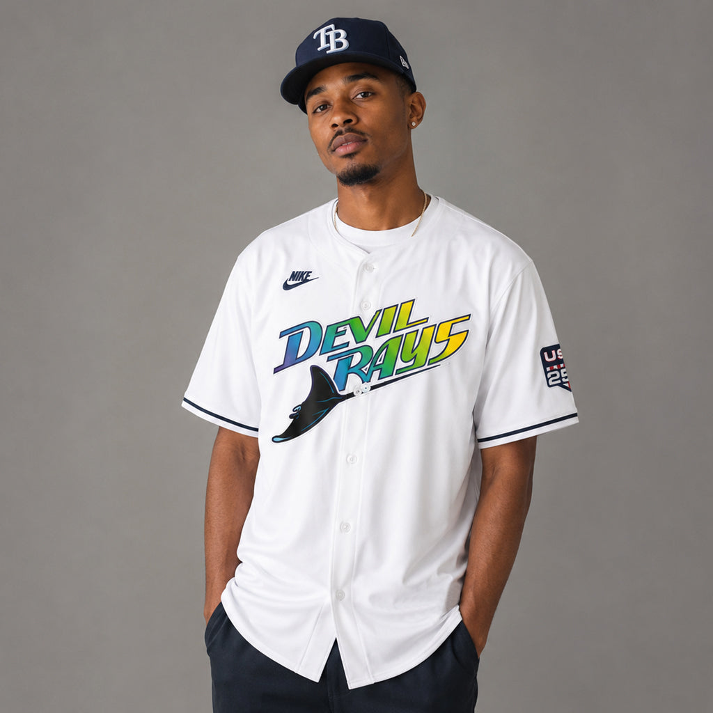 Custom Name and Number Tampa Bay Rays 2026 Devil Rays USA 250th Baseball Jersey for Baseball Fans