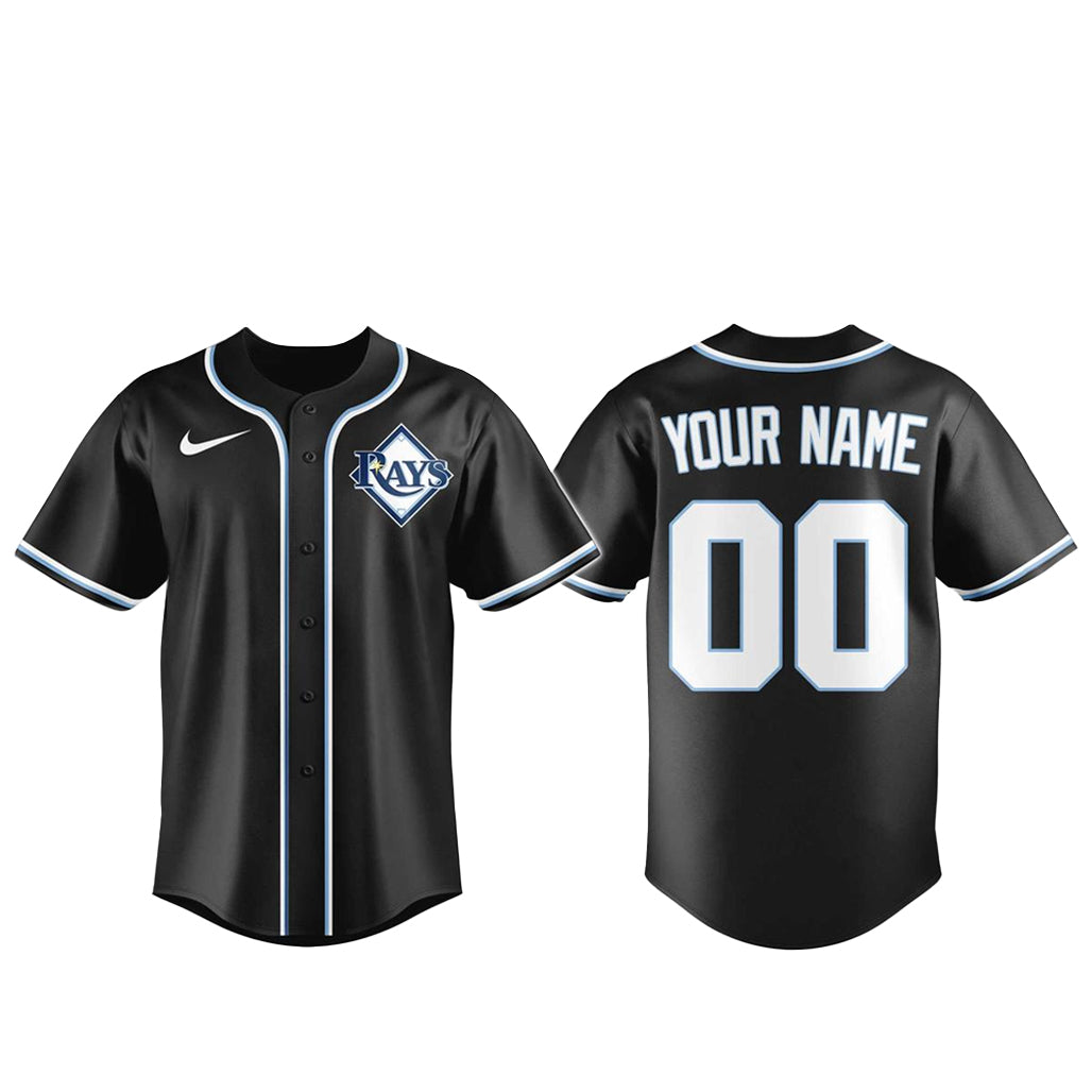 Custom Name and Number Tampa Bay Rays Blackout Built For The Night 2026 Baseball Jersey
