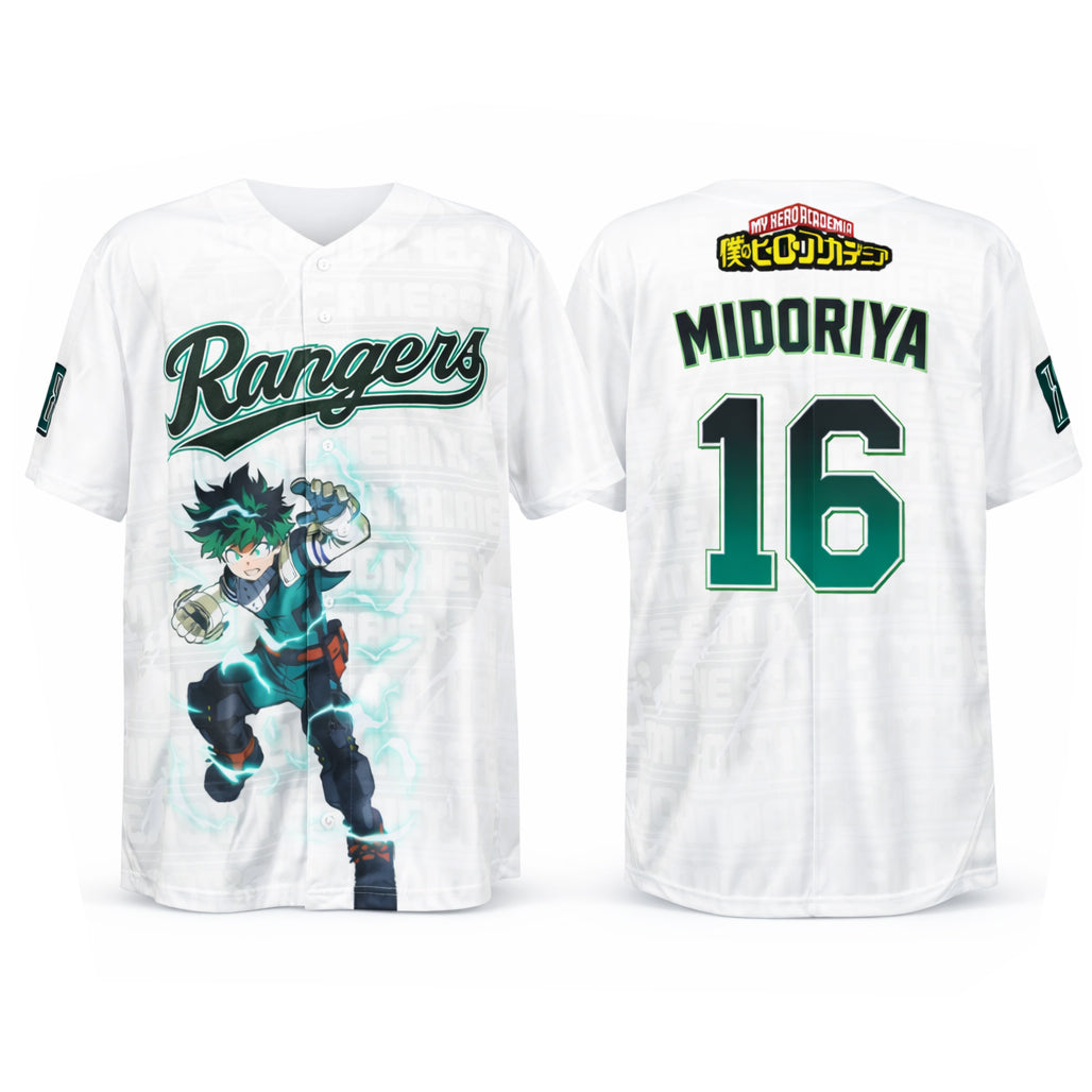 Custom Name and Number Texas Rangers x My Hero Academia Deku 2026 Baseball Jersey