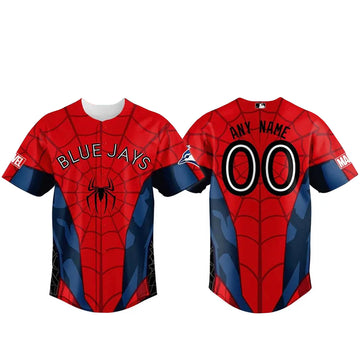 Custom Name and Number Toronto Blue Jays x Spider-Man Night 2026 Baseball Jersey for Baseball and Spider-Man Fans