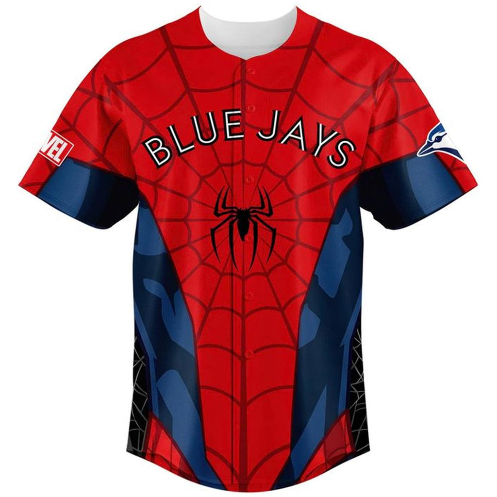 Custom Name and Number Toronto Blue Jays x Spider-Man Night 2026 Baseball Jersey for Baseball and Spider-Man Fans