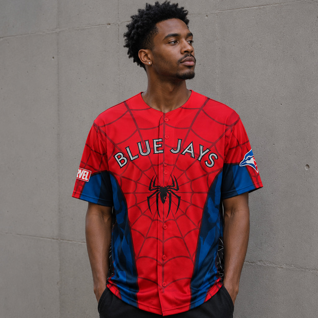 Custom Name and Number Toronto Blue Jays x Spider-Man Night 2026 Baseball Jersey for Baseball and Spider-Man Fans