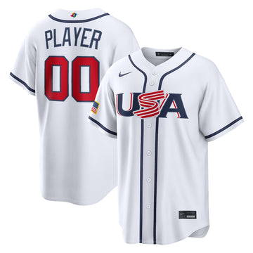 Custom Name and Number USA White 2026 World Baseball Classic Home Baseball Jersey