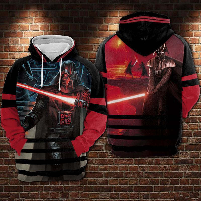 Darth Vader Light Saber Over Print 3d Hoodie Zip Hoodie