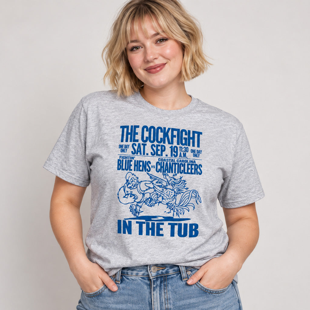 Delaware Blue Hens vs Coastal Carolina Chanticleers The Cockfight In The Tub Graphic Shirt for College Football Fans