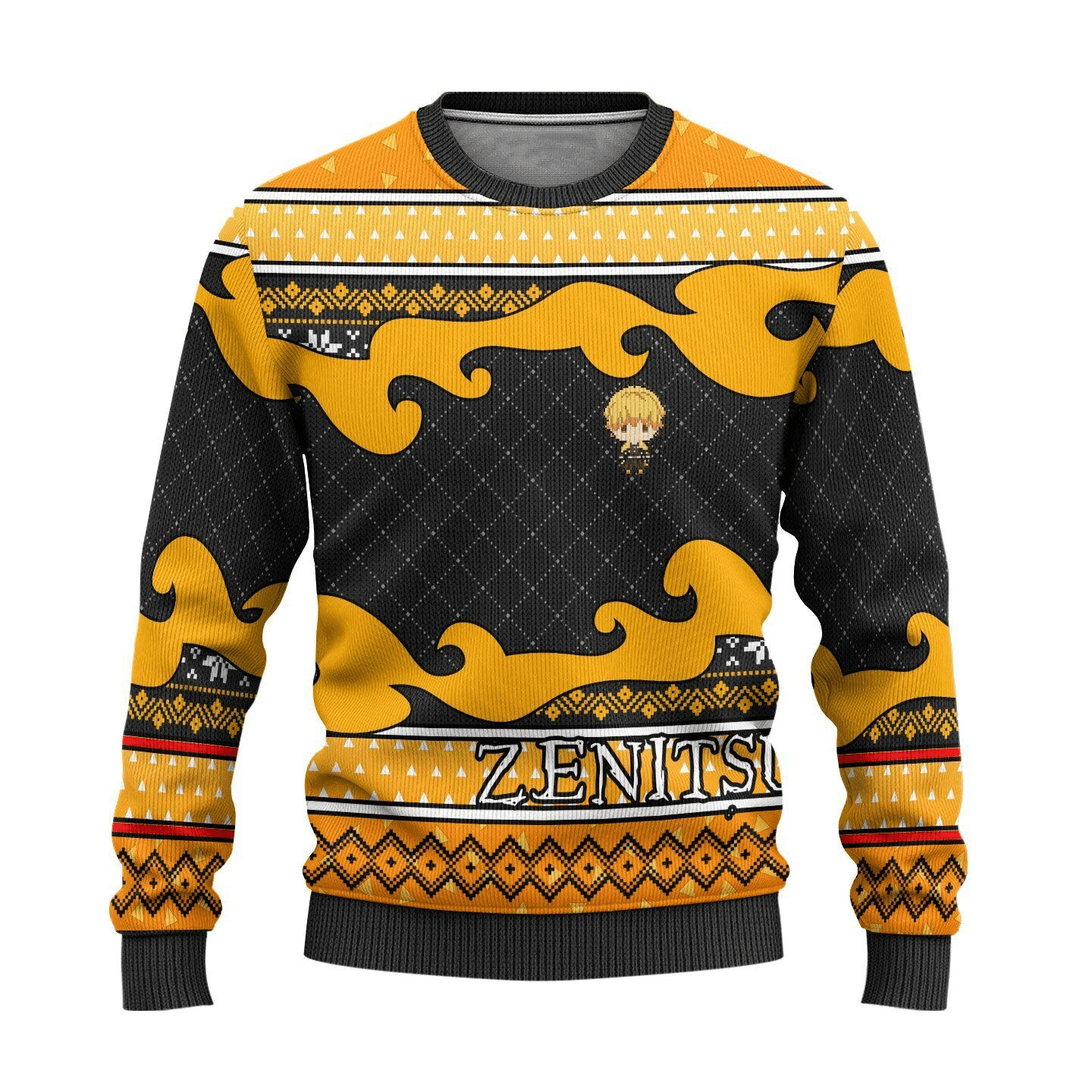 Demon Slayer Kimetsu No Yaiba Anime Agatsuma Zenitsu 26 Ugly Sweater, Demon Slayer Anime Gift Fan Ugly Sweater