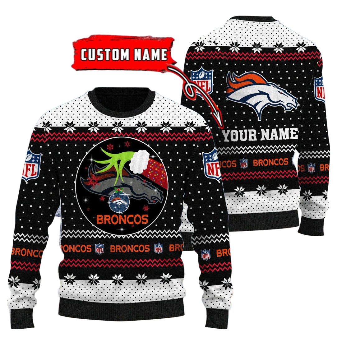 Denver Broncos Personalized Woolen Sweater BG44