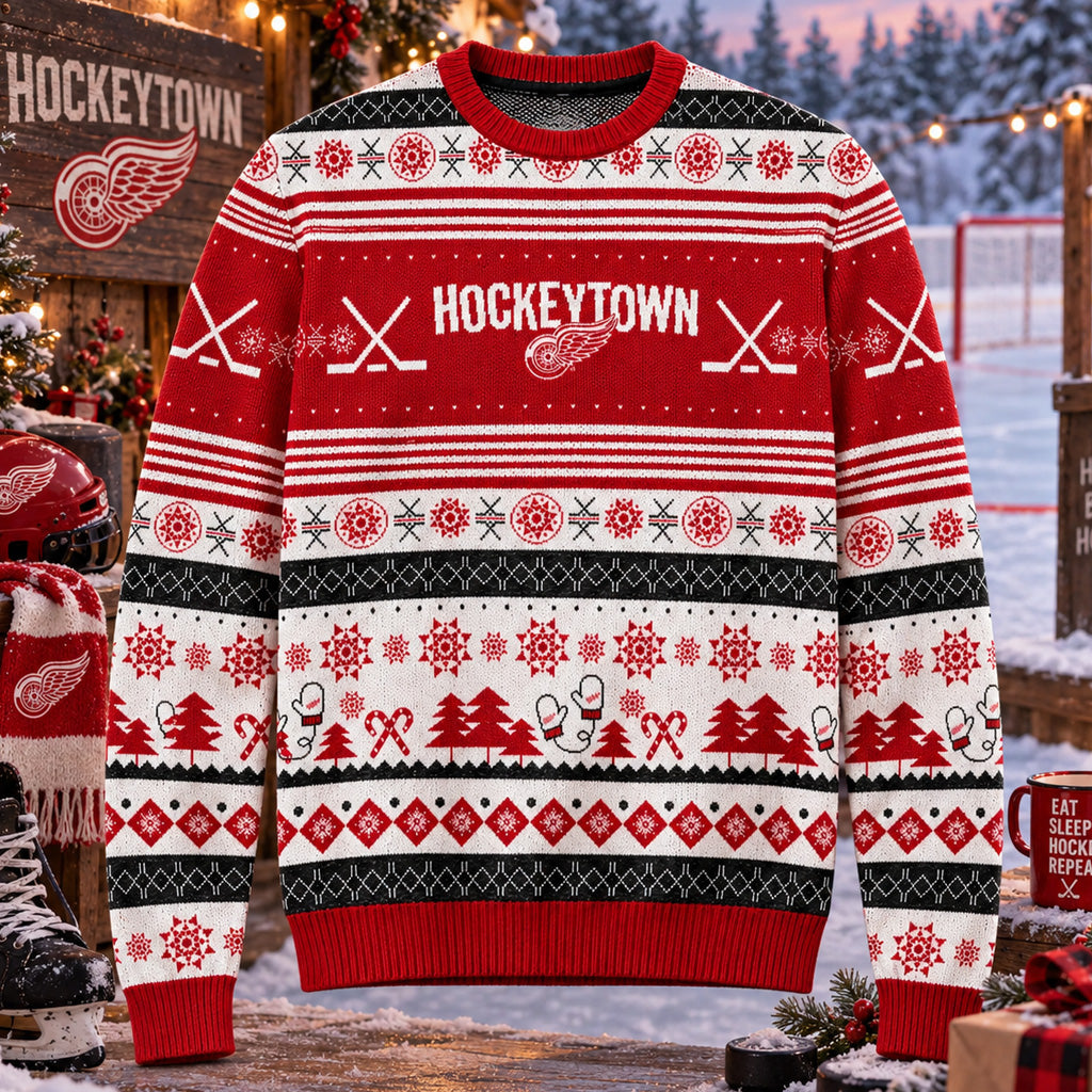 Detroit Red Wings Hockeytown Ugly Sweater 2026 For Hockey Fans