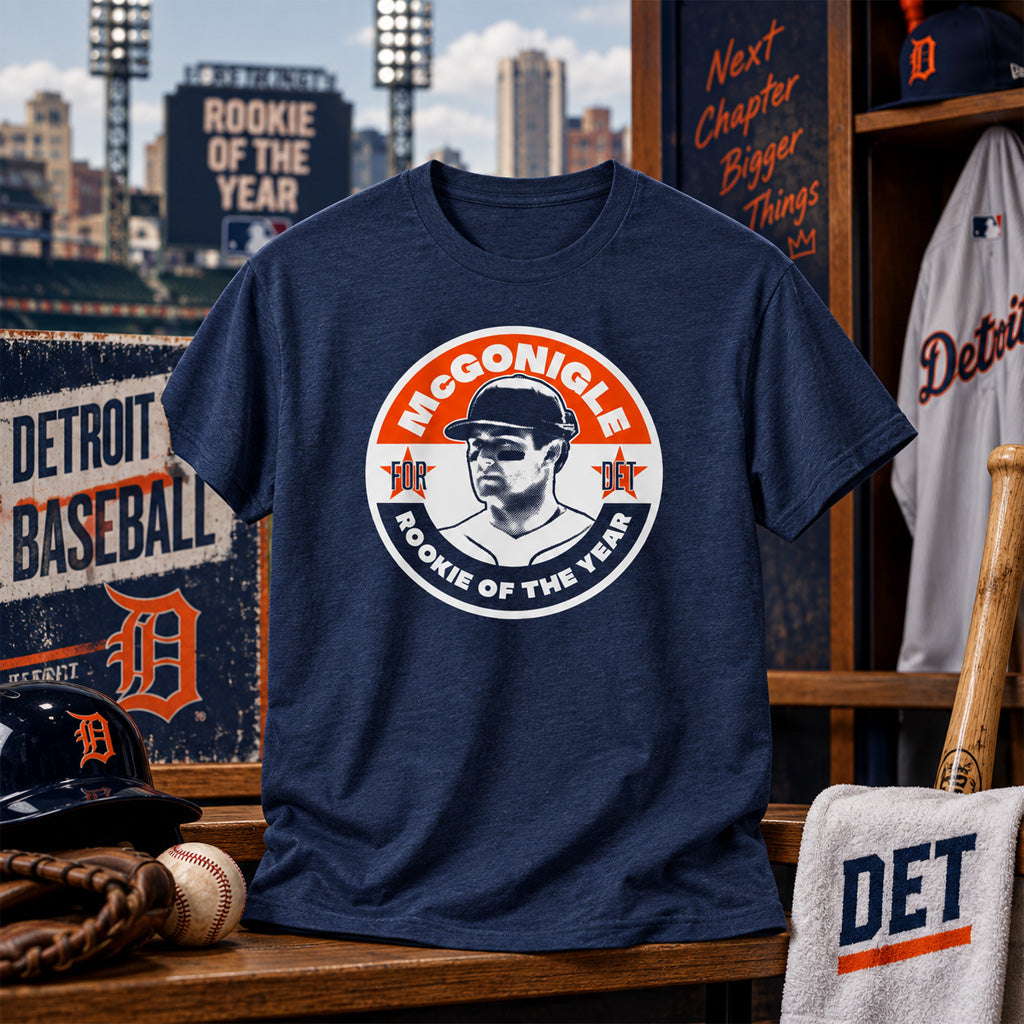 Detroit Tigers Kevin McGonigle For Rookie Of The Year Graphic Shirt for Baseball Fans