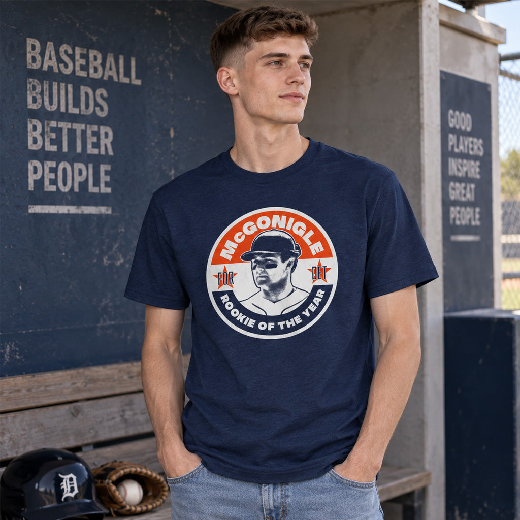Detroit Tigers Kevin McGonigle For Rookie Of The Year Graphic Shirt for Baseball Fans