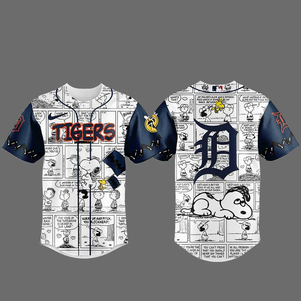 Detroit Tigers Peanuts 75th Anniversary 2026 Baseball Jersey