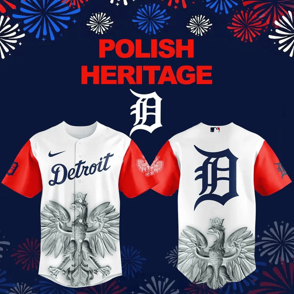 Detroit Tigers 2026 Polish Heritage Special Jersey Detroit Tigers Merch Gifts For Baseball Fans