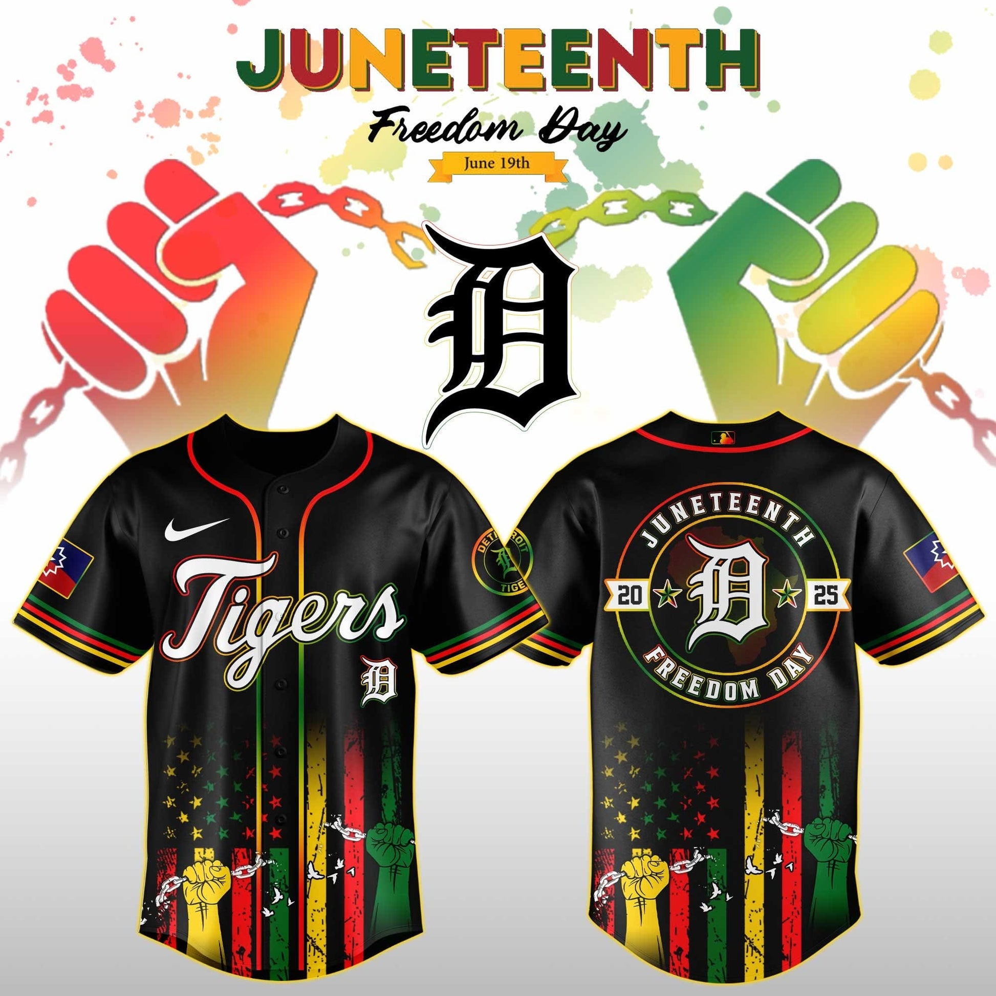 Detroit Tigers Juneteenth Day 2026 Special Jersey Detroit Tigers Merch Fathers Day Presents