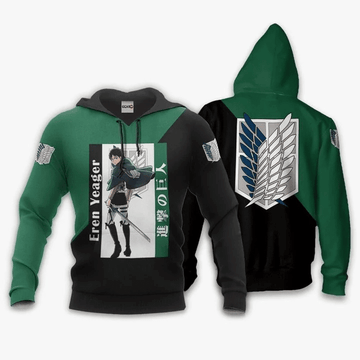 Eren Yeager Attack On Titan Anime Manga For Men And Women 3d Hoodie Zip Hoodie