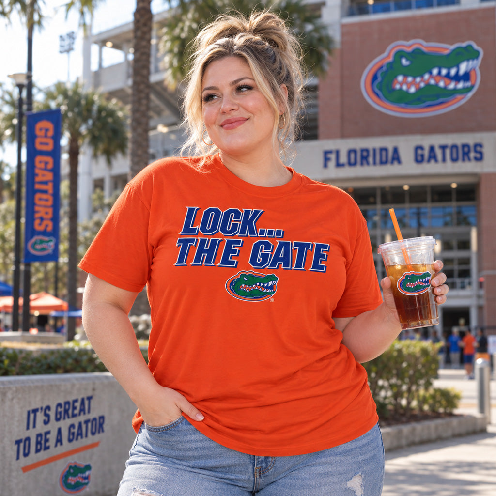 Florida Gators Football Lock The Gate Graphic Shirt for College Football Fans