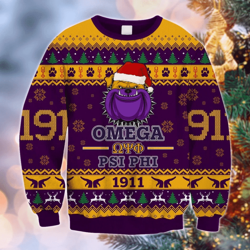 Funny Omega Psi Phi Ugly Christmas Sweater