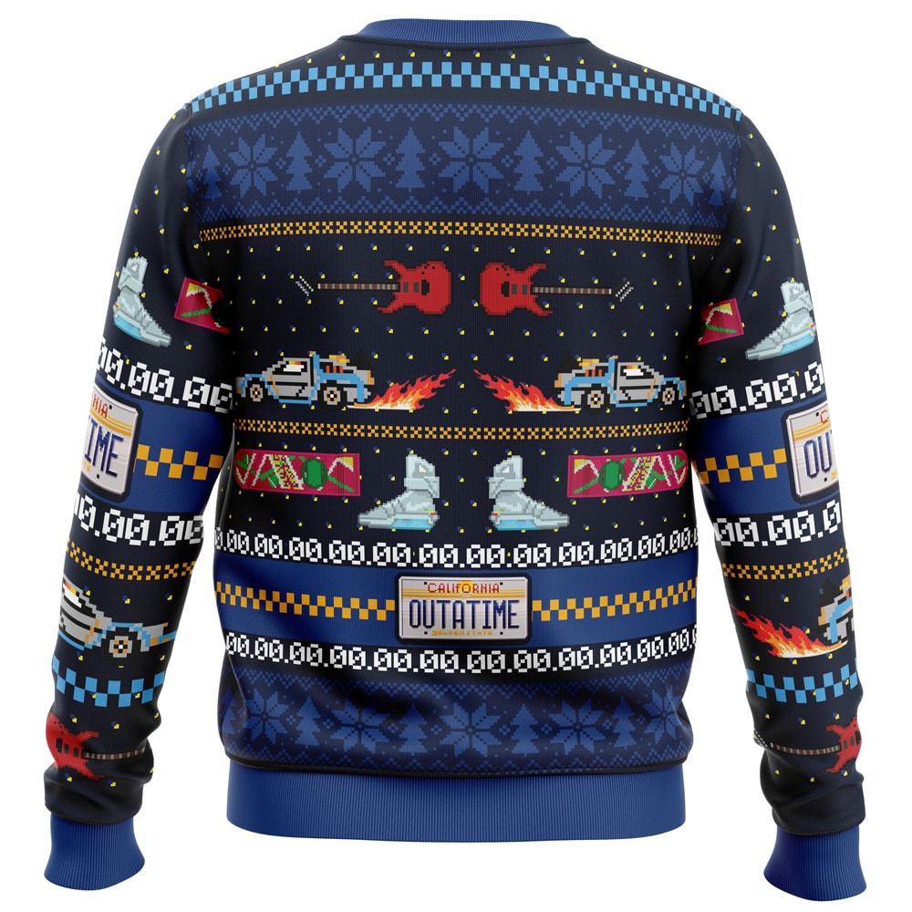 Get Back in Time For Christmas Back to the Future Ugly Christmas Sweater