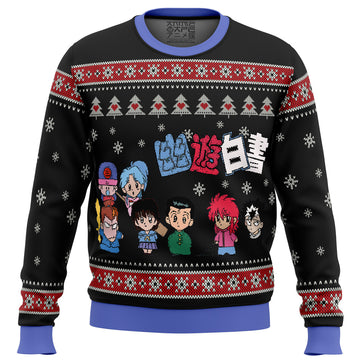 Ghost Fighter YuYu Hakusho Chibis Ugly Christmas Sweater