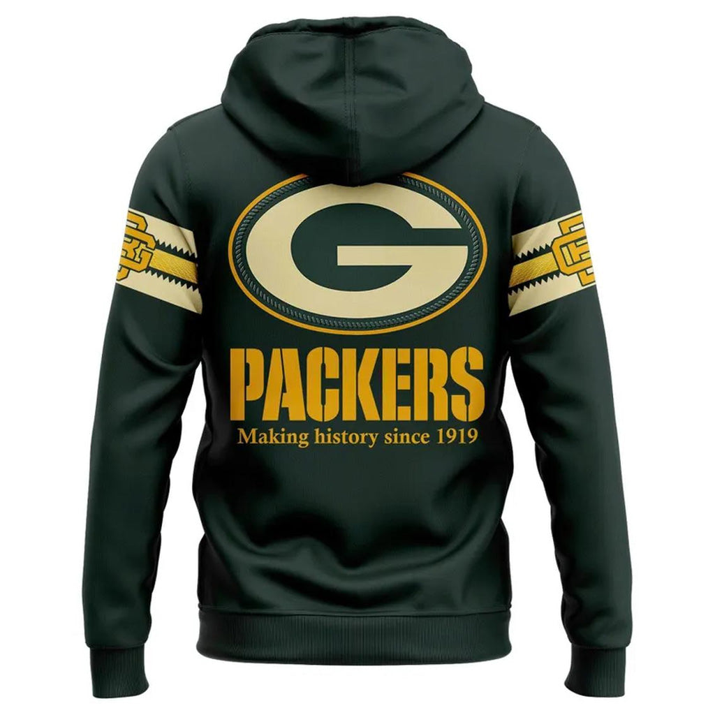 Green Bay Packers Rivalry 2026 Making History Since 1919 Graphic Hoodie for Football Fans