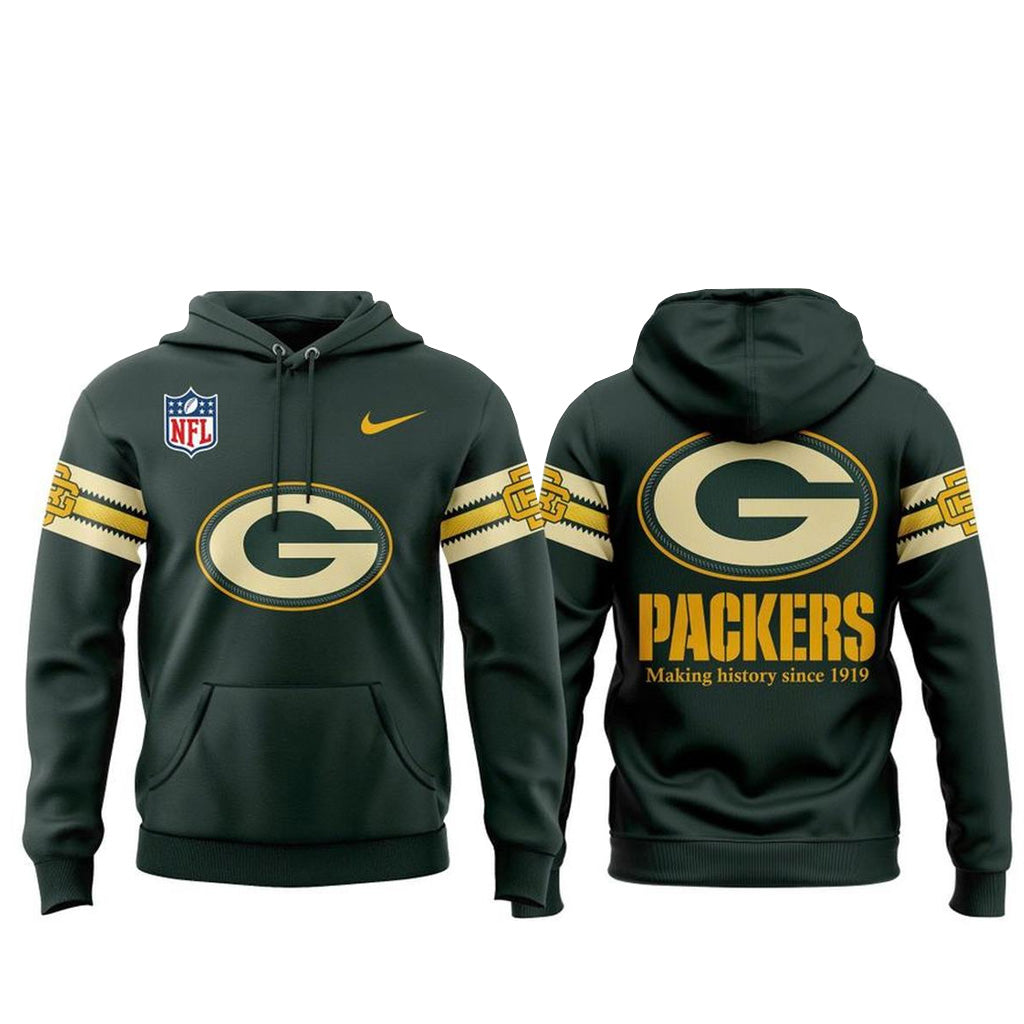 Green Bay Packers Rivalry 2026 Making History Since 1919 Graphic Hoodie for Football Fans