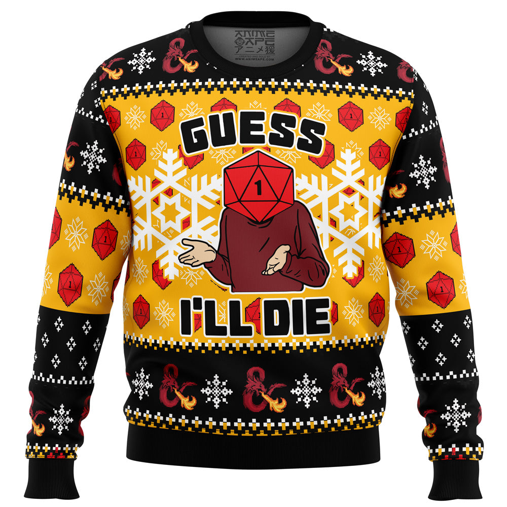 Guess I'll Die Dungeons & Dragons Ugly Christmas Sweater