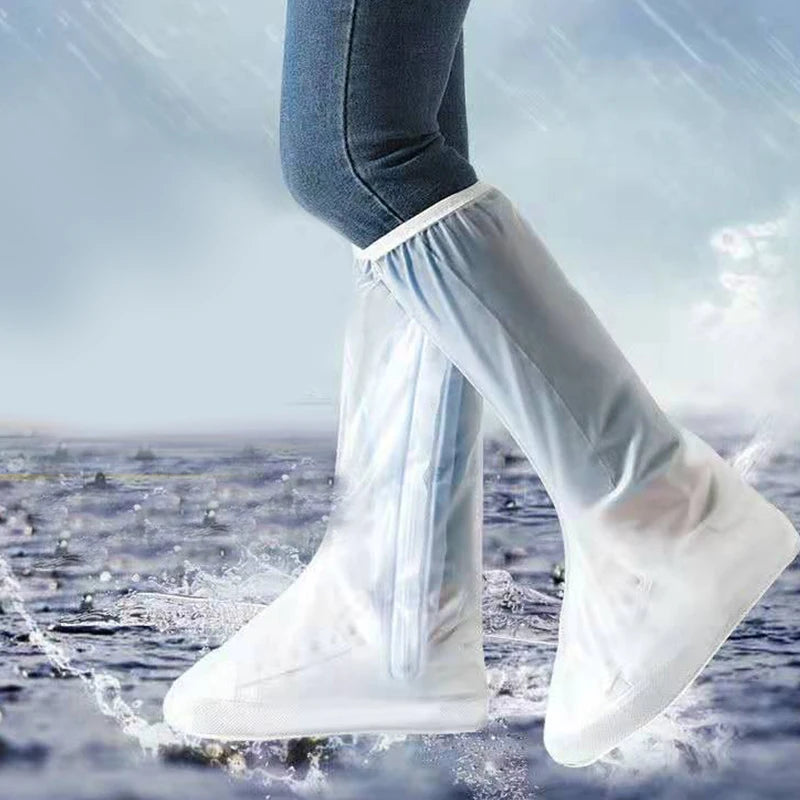 2025 New High tube Waterproof shoe Cover Long Length Slip-resistant Zipper Rain Boots Overshoes Waterproof Rainy Days Useful
