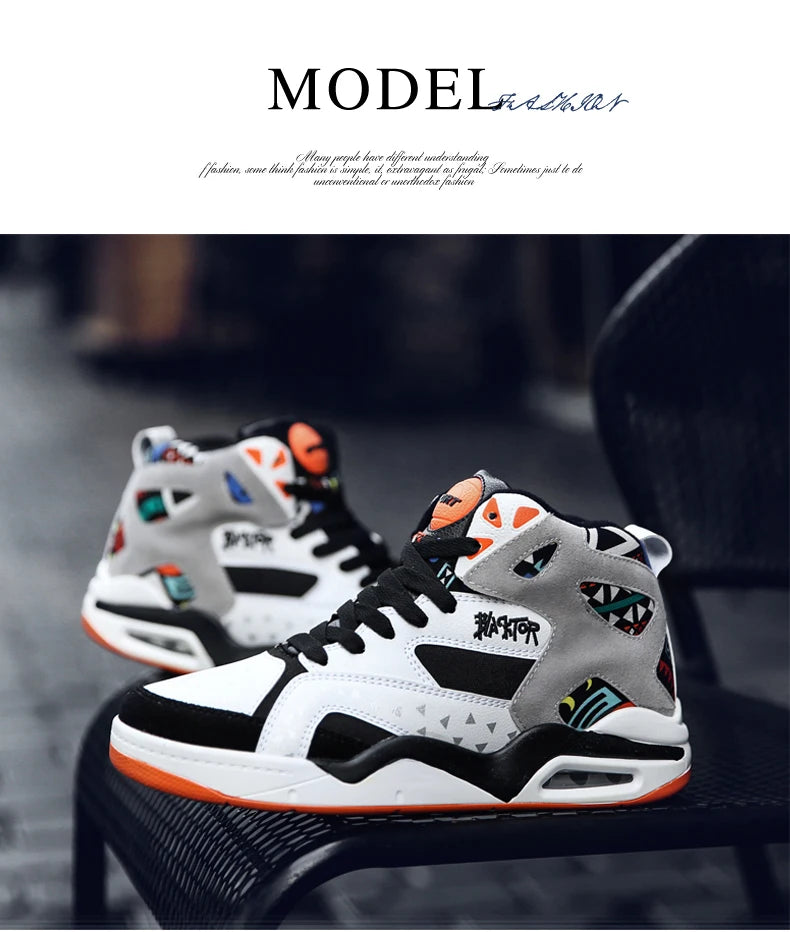 Mens Basketball Shoes Air Cushion Sports Shoes Outdoor Non-Slip Wearable Athletic Male Running Shoes Boys Sneakers
