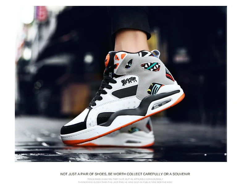 Mens Basketball Shoes Air Cushion Sports Shoes Outdoor Non-Slip Wearable Athletic Male Running Shoes Boys Sneakers