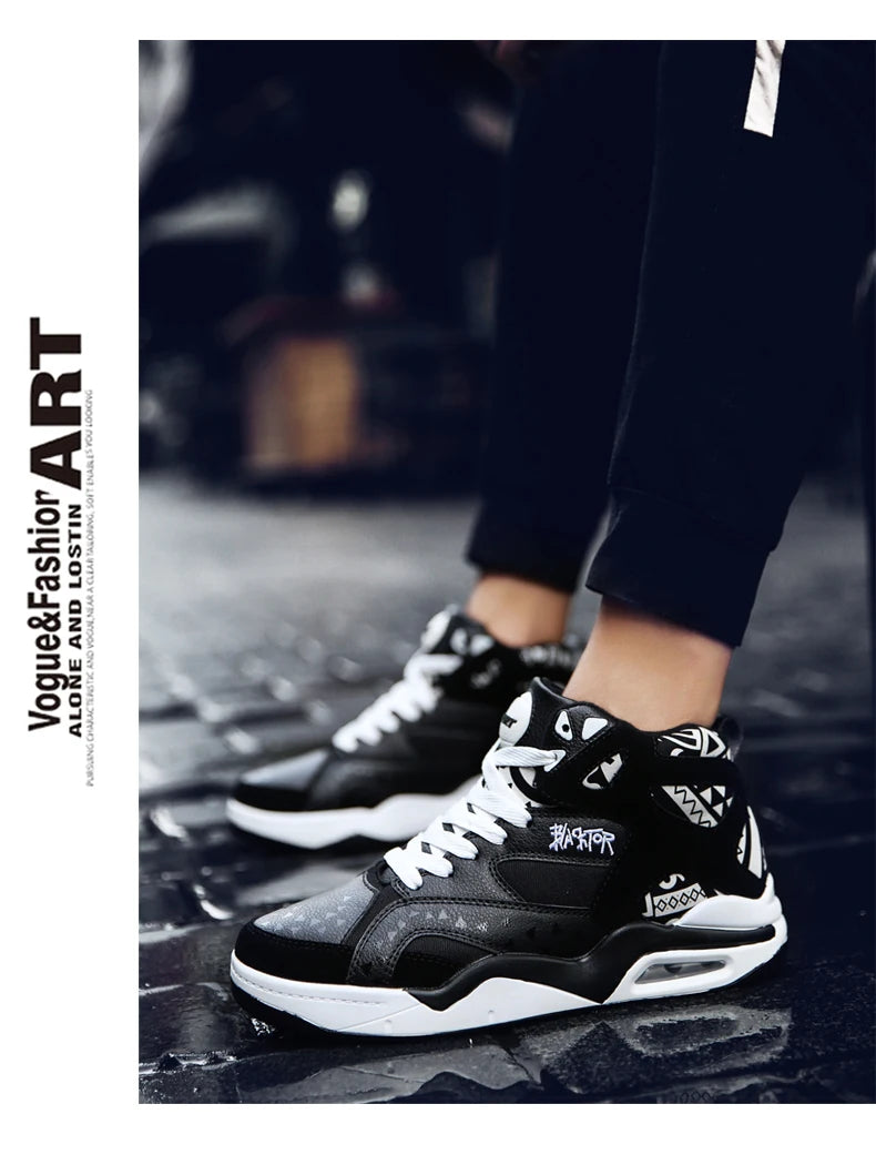 Mens Basketball Shoes Air Cushion Sports Shoes Outdoor Non-Slip Wearable Athletic Male Running Shoes Boys Sneakers