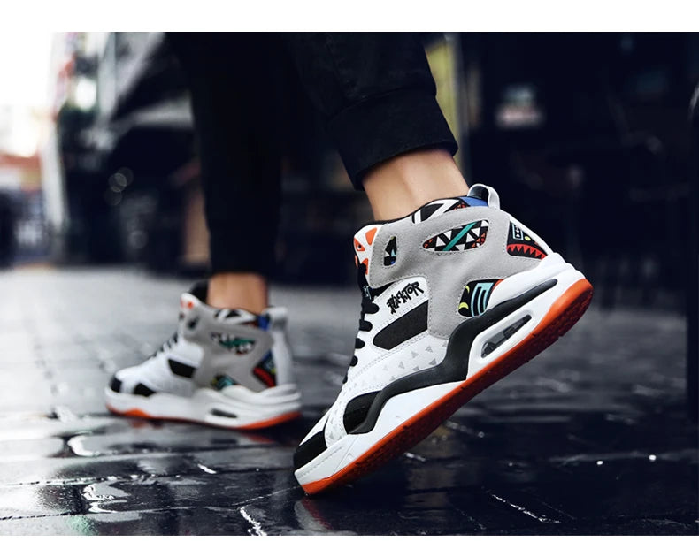 Mens Basketball Shoes Air Cushion Sports Shoes Outdoor Non-Slip Wearable Athletic Male Running Shoes Boys Sneakers