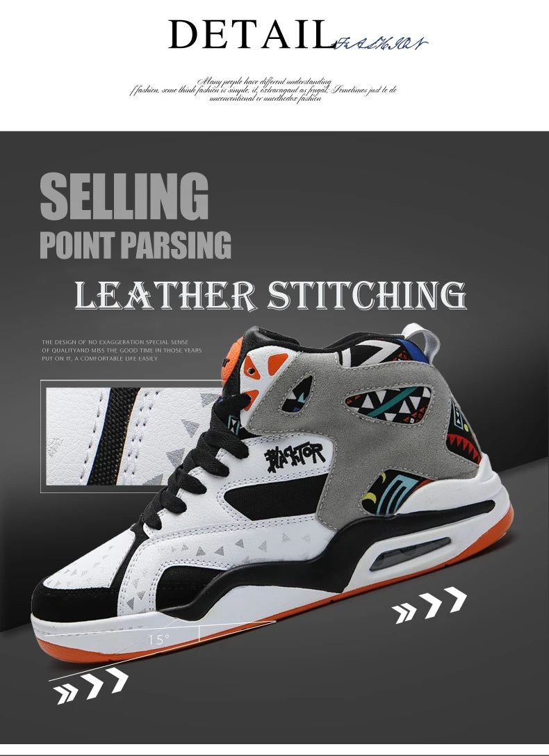 Mens Basketball Shoes Air Cushion Sports Shoes Outdoor Non-Slip Wearable Athletic Male Running Shoes Boys Sneakers