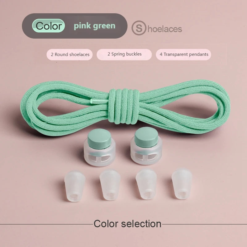 Spring Lock Shoelaces Without ties Elastic laces Sneakers Adult Quick Shoe laces Rubber Bands Round No tie Shoeace Shoes