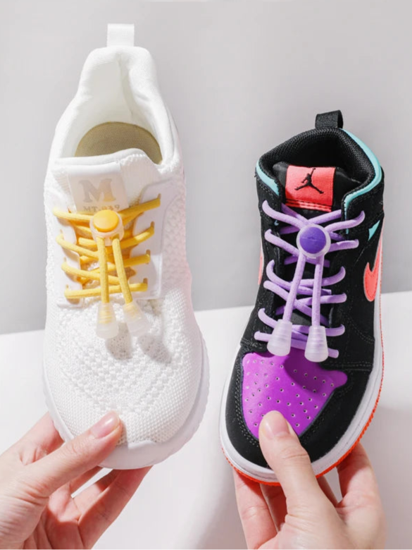 Spring Lock Shoelaces Without ties Elastic laces Sneakers Adult Quick Shoe laces Rubber Bands Round No tie Shoeace Shoes