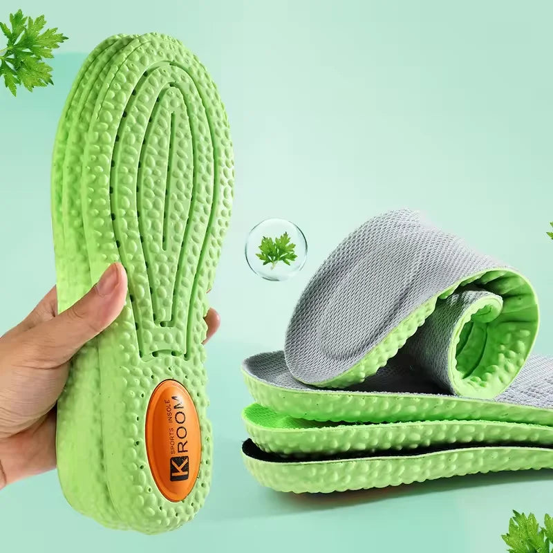 Sports Play Basketball Badminton Sweat Absorption Deodorant PU Insoles Wormwood Deodorizes with Fragrance