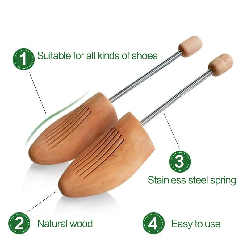 1 Pair Wooden Shoe Tree Unisex High-grade Spring Shoes Adjustable Support Shoe Stretcher Shaped Fixed Shoes Without Distortion