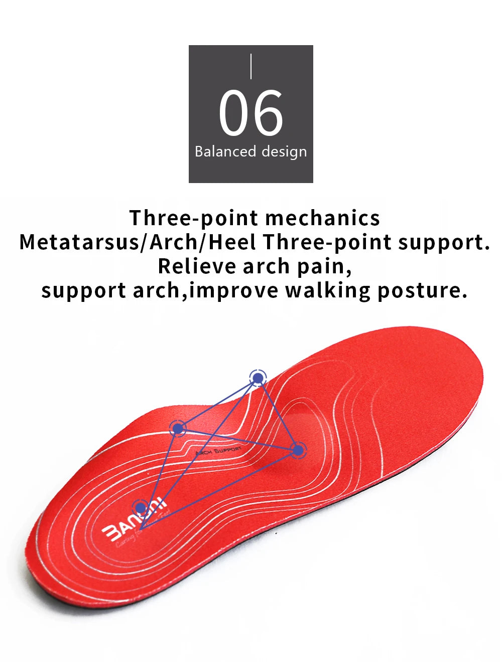 Orthotic Severe Flat Feet Insoles Arch Support Shoes Sole Insert Orthopedic Insoles Heel Pain Plantar Fasciitis Men Woman