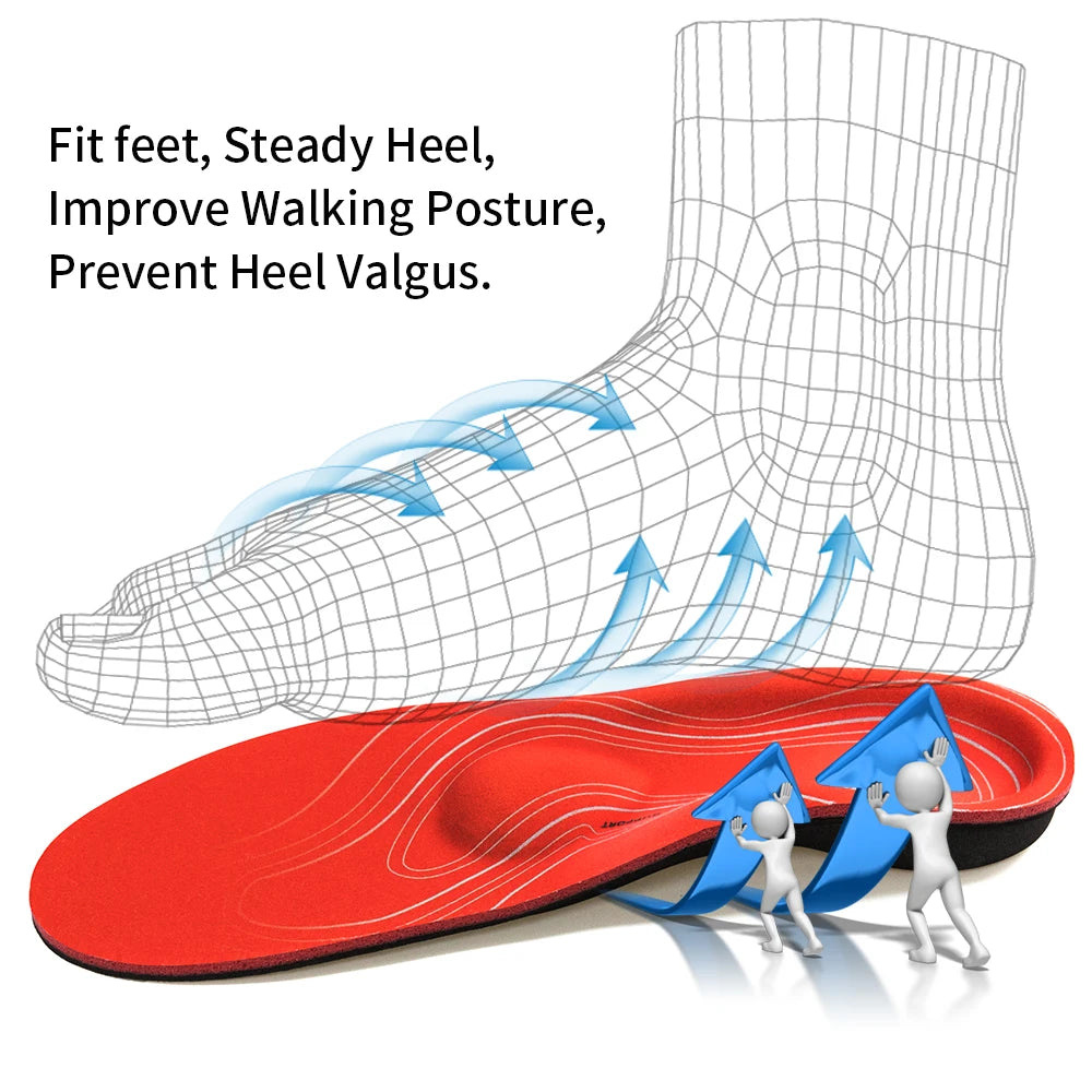 Orthotic Severe Flat Feet Insoles Arch Support Shoes Sole Insert Orthopedic Insoles Heel Pain Plantar Fasciitis Men Woman