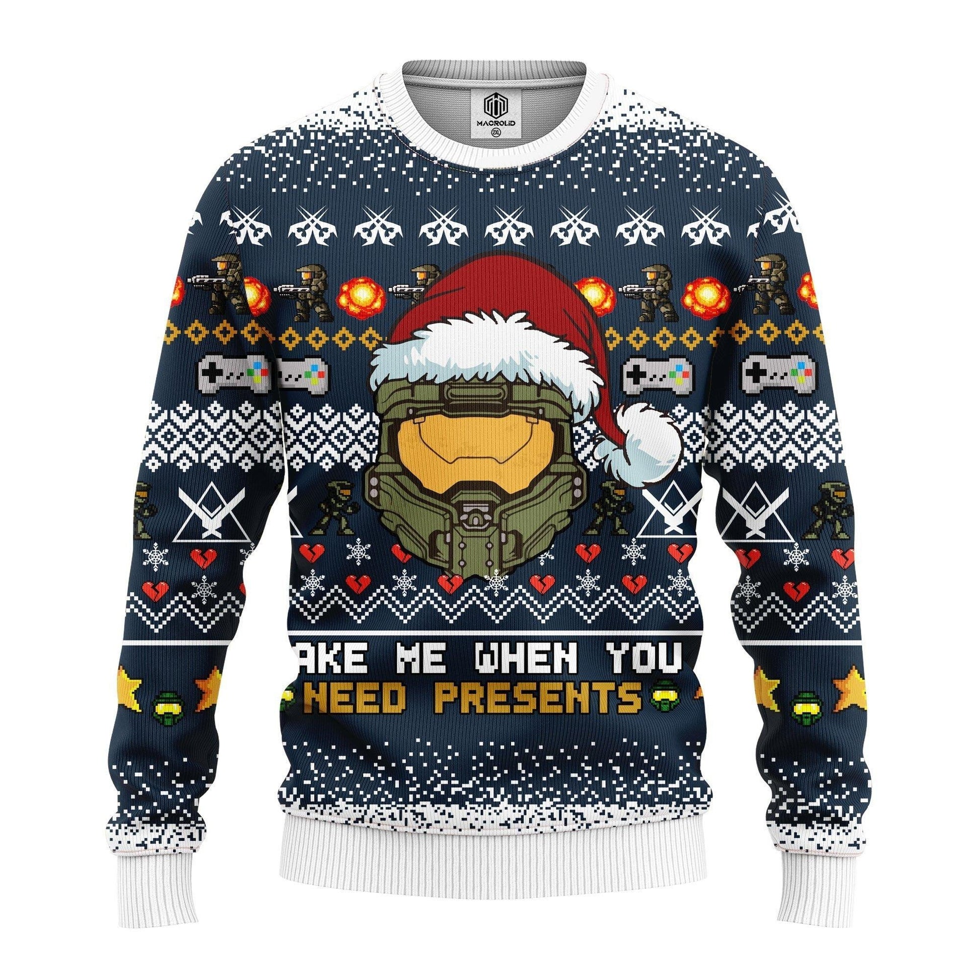 Halo Gaming Merry Xmas Gifts, Made Me When You Need Presents Ugly Christmas Sweater