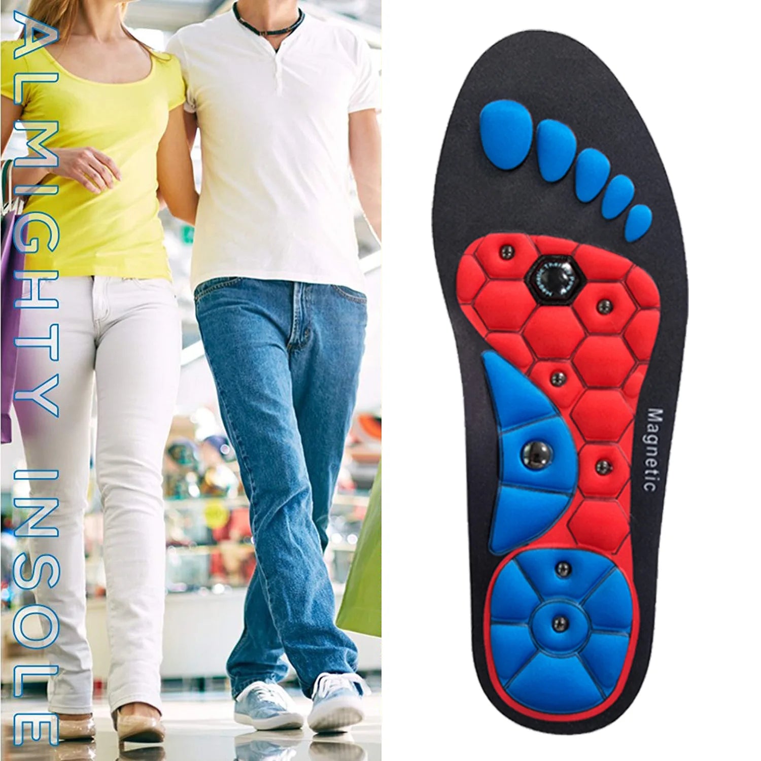 Magnetic Therapy Insoles – Arch Support, Shock-Absorbing & Breathable Inserts for Men & Women