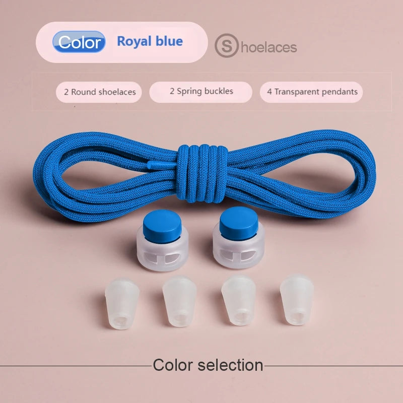 Spring Lock Shoelaces Without ties Elastic laces Sneakers Adult Quick Shoe laces Rubber Bands Round No tie Shoeace Shoes