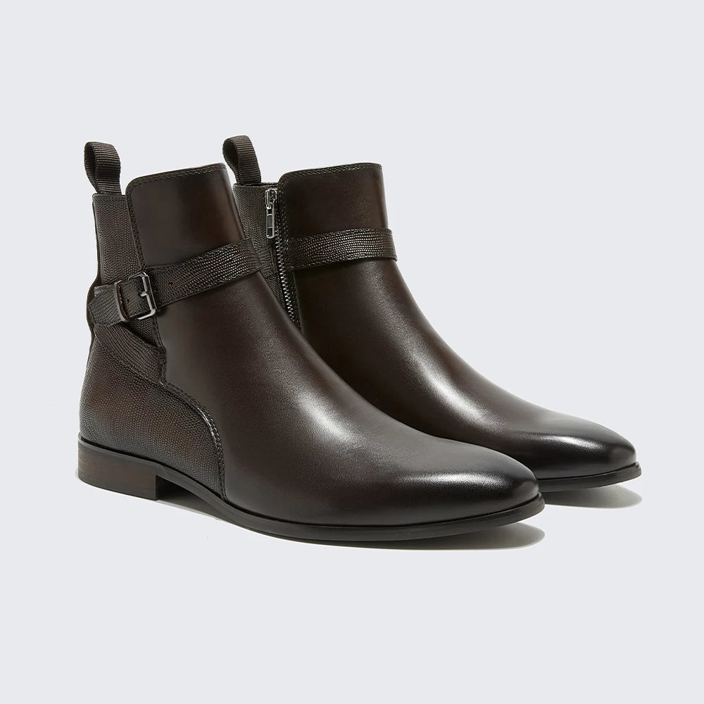 Handmade Slip on Leather Mens Chelsea Ankle Boots