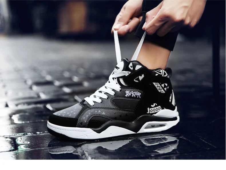 Mens Basketball Shoes Air Cushion Sports Shoes Outdoor Non-Slip Wearable Athletic Male Running Shoes Boys Sneakers